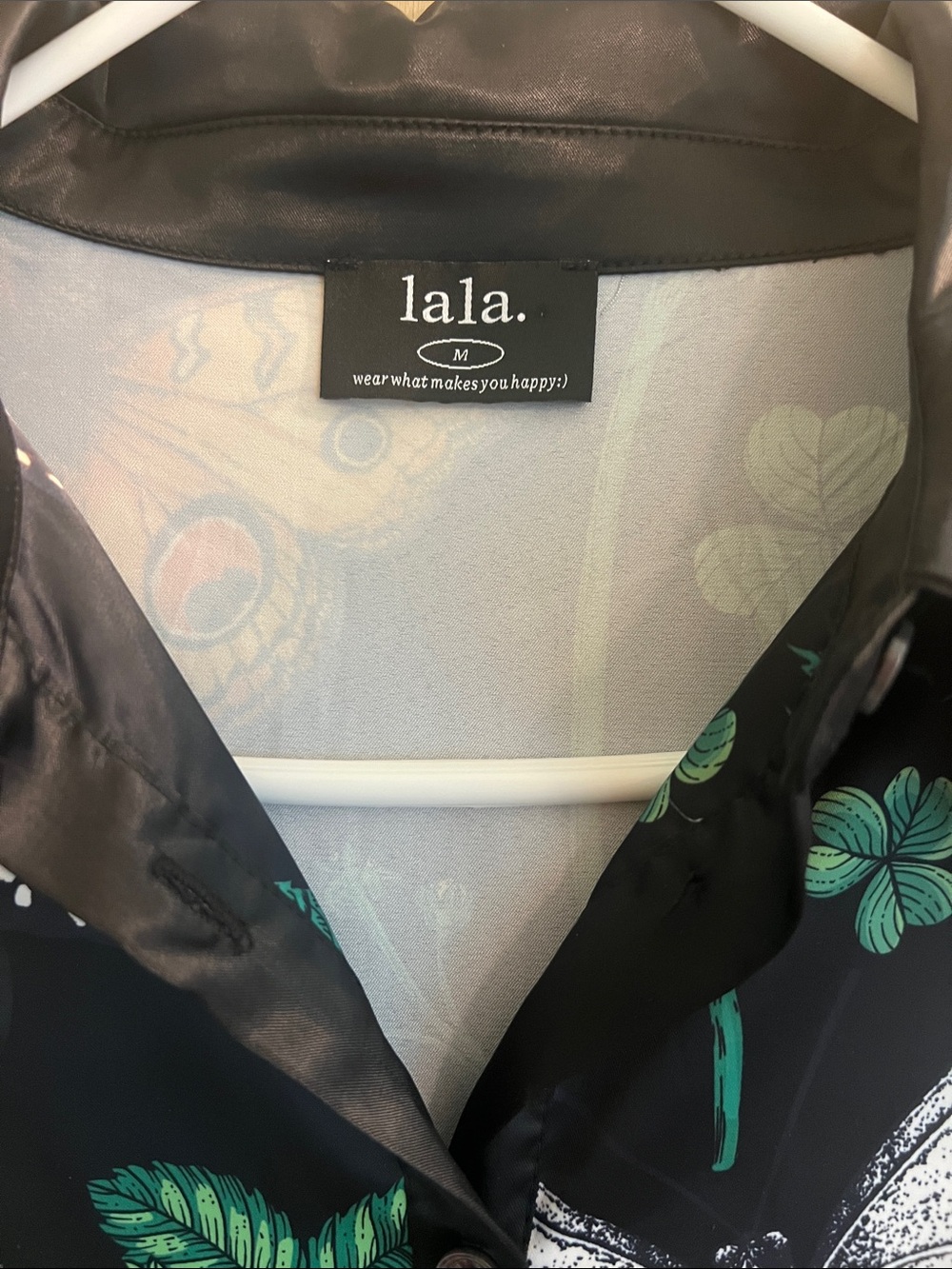 Dressed in Lala-Women's Black Floral & Butterfly Satin Jumpsuit Set - Picture 5 of 6